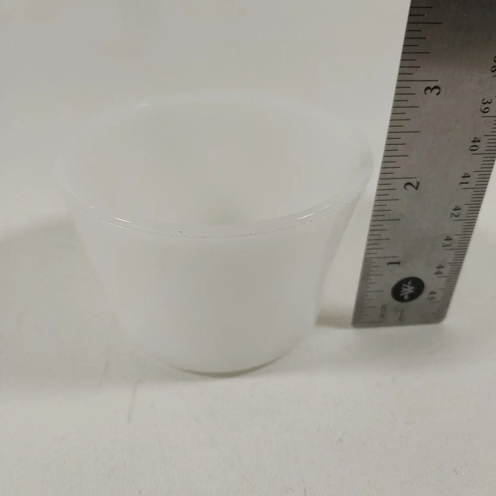 Glasbake Ramekin Custard Bake Cup Milk Glass White Bowl Flan‎ Baking 4 oz